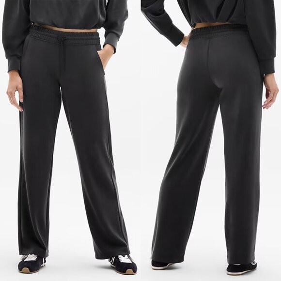 Athleta Pants - Athleta NWT Seasoft Mid Rise Straight Slightly Flared Lounge Pant, Black, M